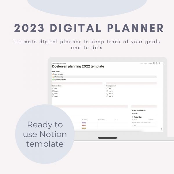 Digital planner template